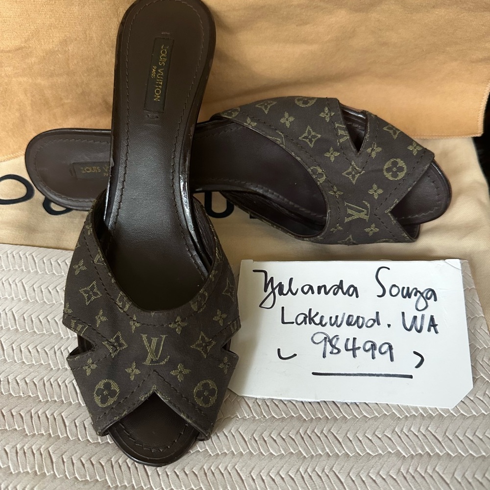 ❤️LV Brown Mini Monogram Canvas Slide
